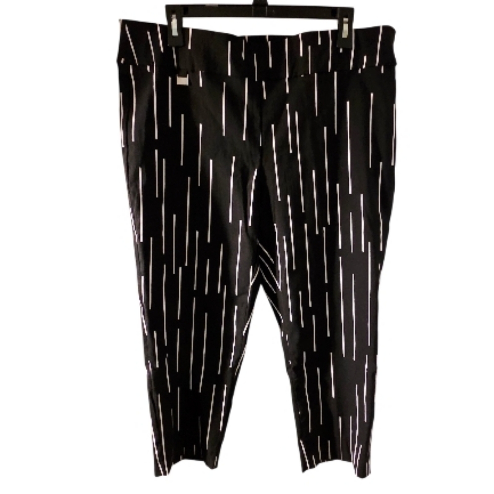 Premise Black and White Striped Women's Dress Pants